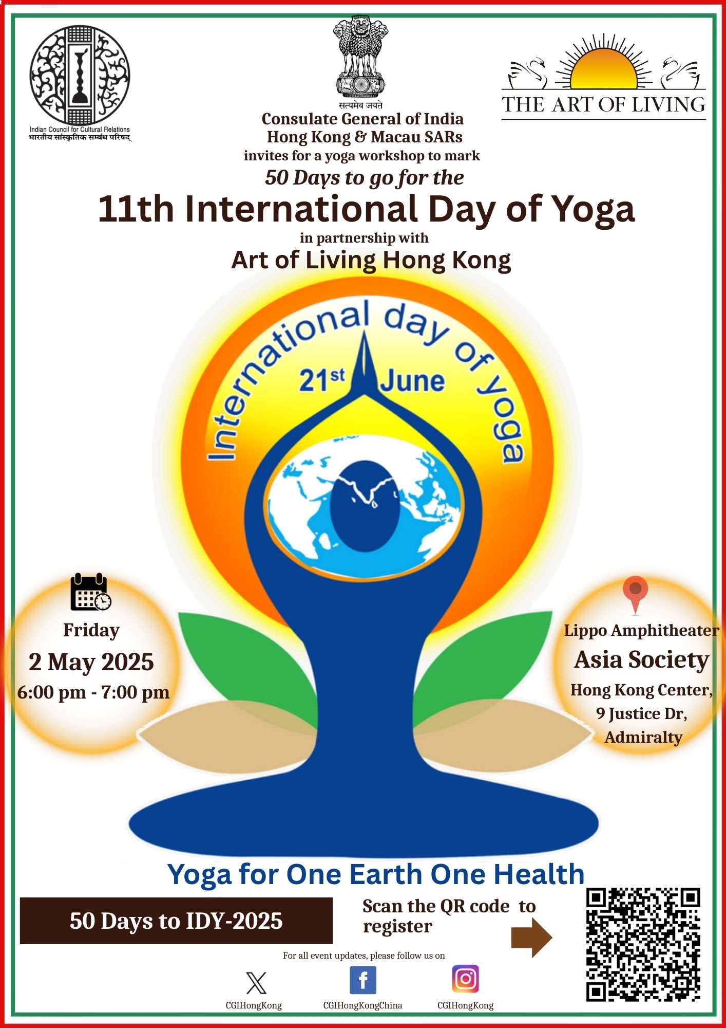 Yoga Workshop to mark 50 days to go for 11th International Day of Yoga